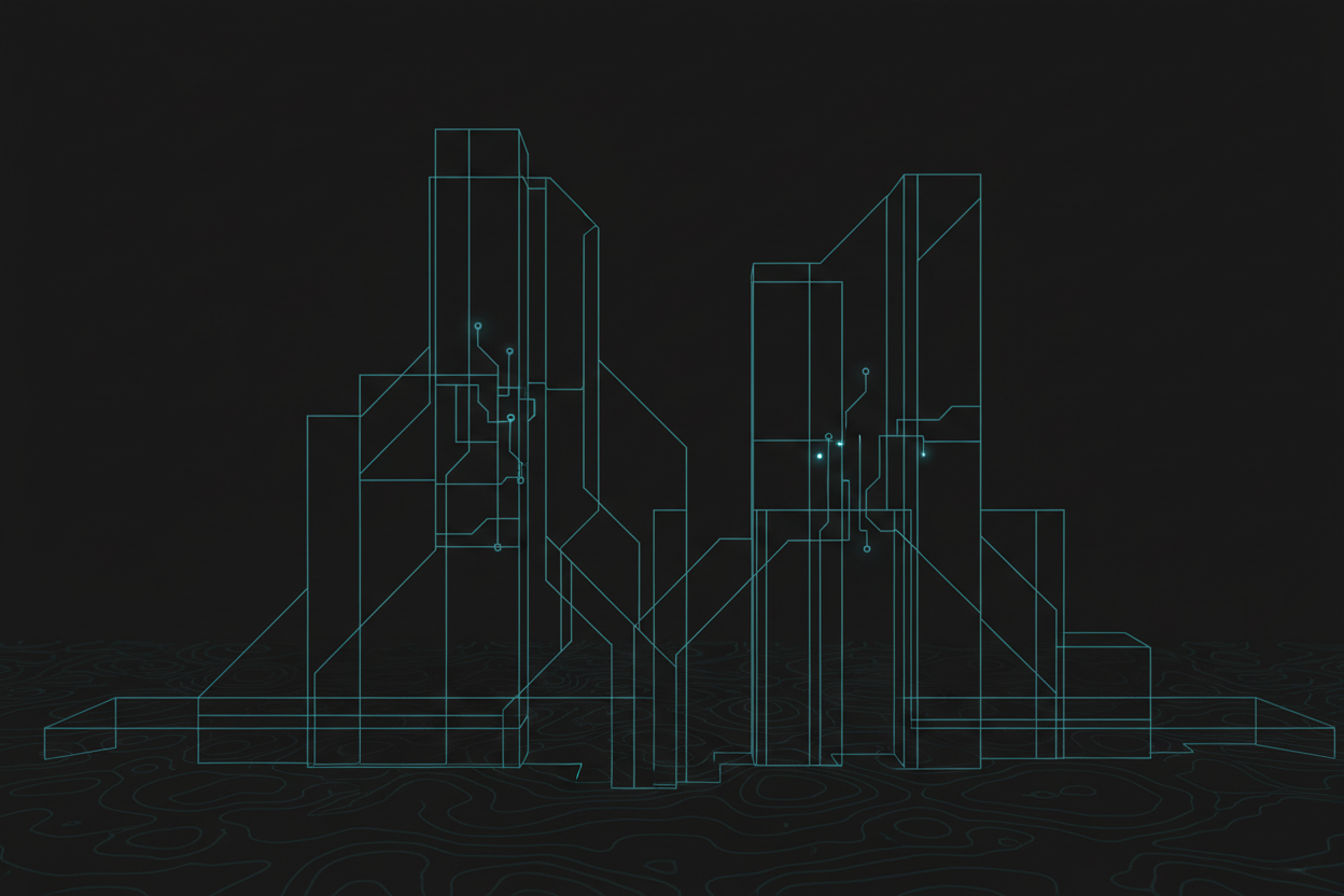 Hero 2 — Blueprint circuit topographic